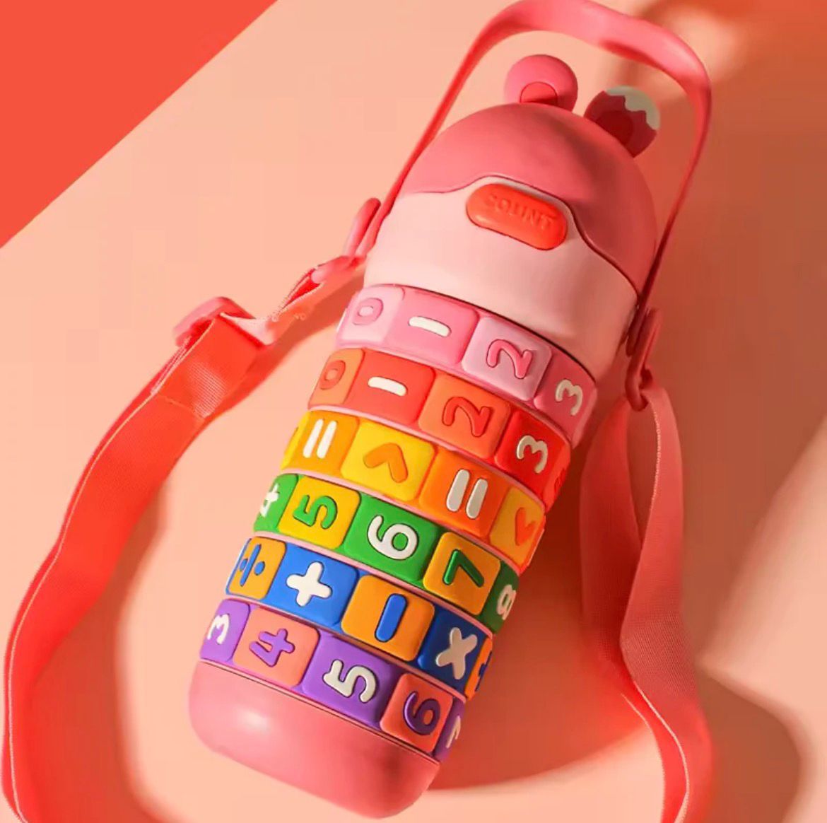 Kids Stainless Steel Maths Puzzle Water Bottle - Green
