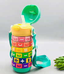 Kids Stainless Steel Maths Puzzle Water Bottle - Green