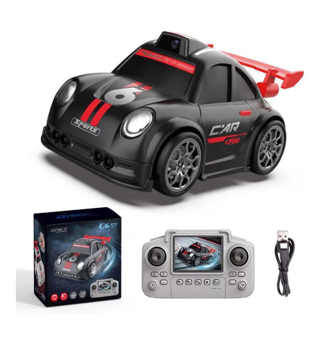 Xiza Mini Smart RC Camera Car – Screen Controller Remote Control Racing Car with LED Lights, Drift Function & Intelligent Follow Sensor Toy for Kids