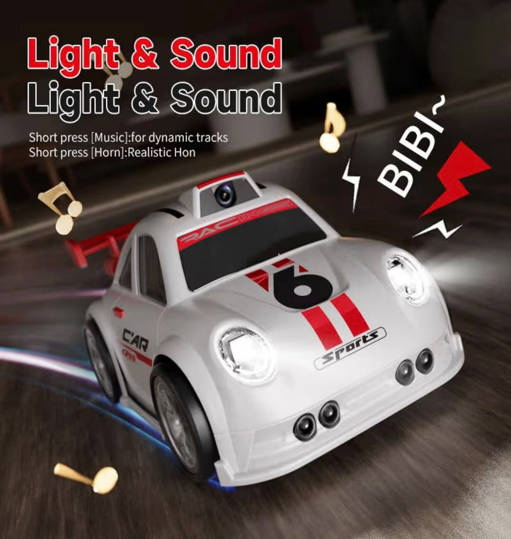 Xiza Mini Smart RC Camera Car – Screen Controller Remote Control Racing Car with LED Lights, Drift Function & Intelligent Follow Sensor Toy for Kids