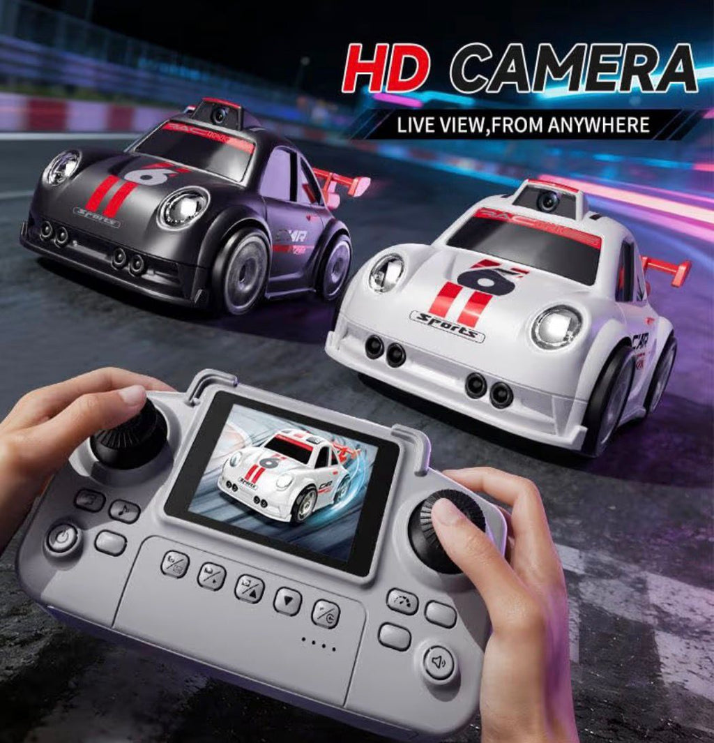 Xiza Mini Smart RC Camera Car – Screen Controller Remote Control Racing Car with LED Lights, Drift Function & Intelligent Follow Sensor Toy for Kids