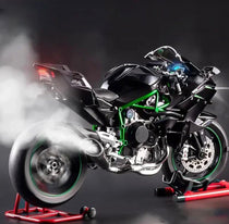 1:6 Scale Kawasaki Ninja H2R Elite Collector's Model Motorcycle – Hyper-Realistic Diecast Alloy Superbike with Working Key Ignition, Engine Sound, Exhaust Smoke, and LED Instruments