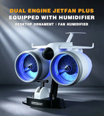 Nikolatoy Dual Engine JetFan Plus – Premium Desktop Aerodynamic Fan Equipped with Built-in Humidifier and LED Turbine Glow
