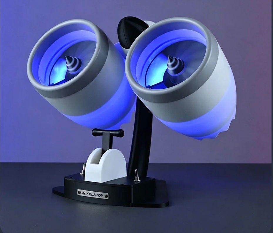 Nikolatoy Dual Engine JetFan Plus – Premium Desktop Aerodynamic Fan Equipped with Built-in Humidifier and LED Turbine Glow Main image