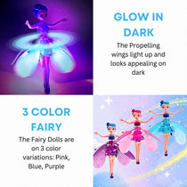 Magical Flying Fairy Doll, Hand Sensor Control, USB Powered Magic Flying Fairy, Sky Dancers Flying Toy, Rainbow Glitter Flying Princess Doll Best Gift for Girls Boys